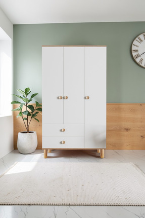 İMBAŞ Buğlem 3 Kapaklı 2 Çekmeceli Gardırop