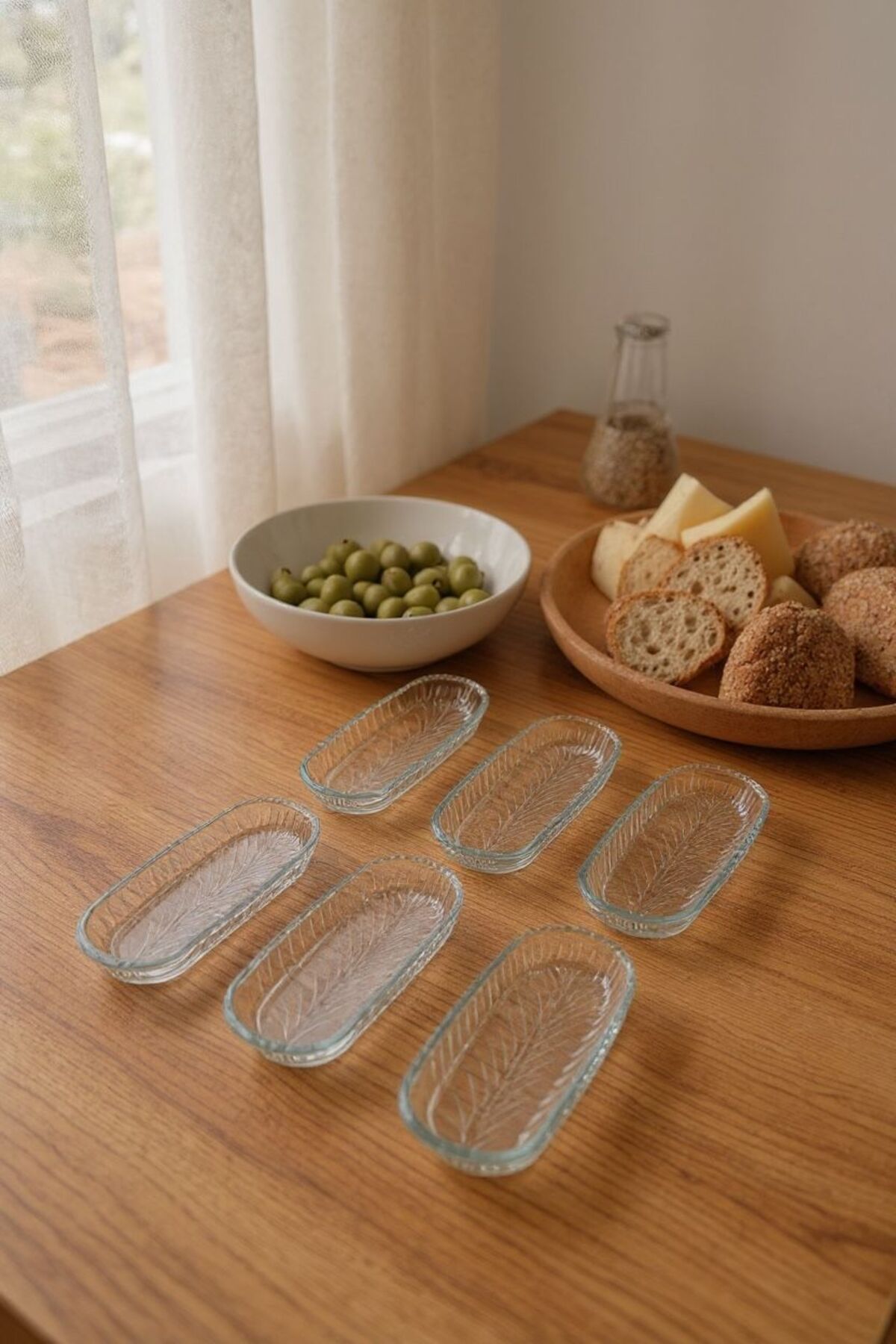 Santa Şık 6’lı 14 cm Kayık Meze & İkram Tabağı Seti 100 ml