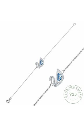 Pietra Kadın Gümüş Bileklik 925 Ayar Kuğu Tasarımlı 16+3 Cm Zincirli Bileklik