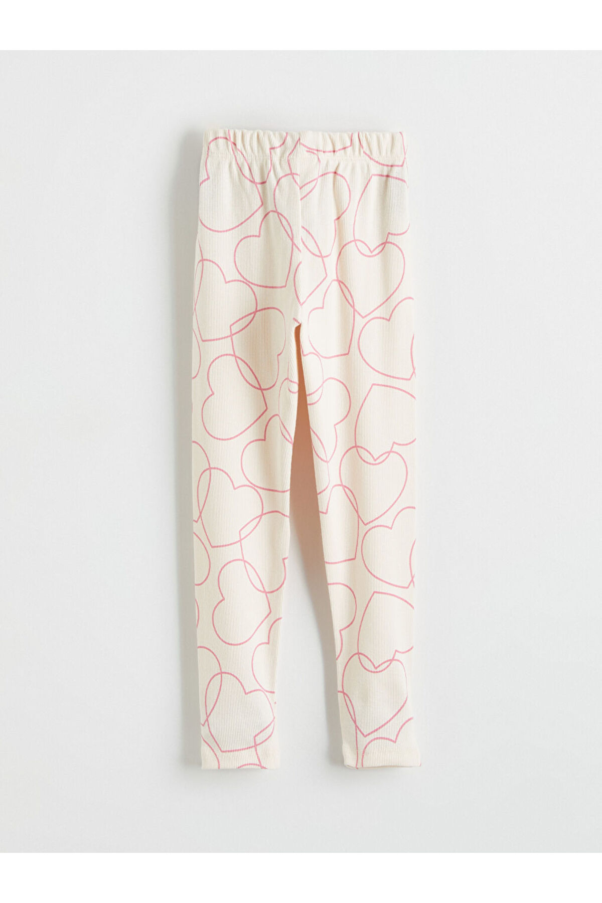 LC Waikiki Ekru Kalp Baskılı Kız Çocuk Tayt fotoğrafı 3 (önizleme)