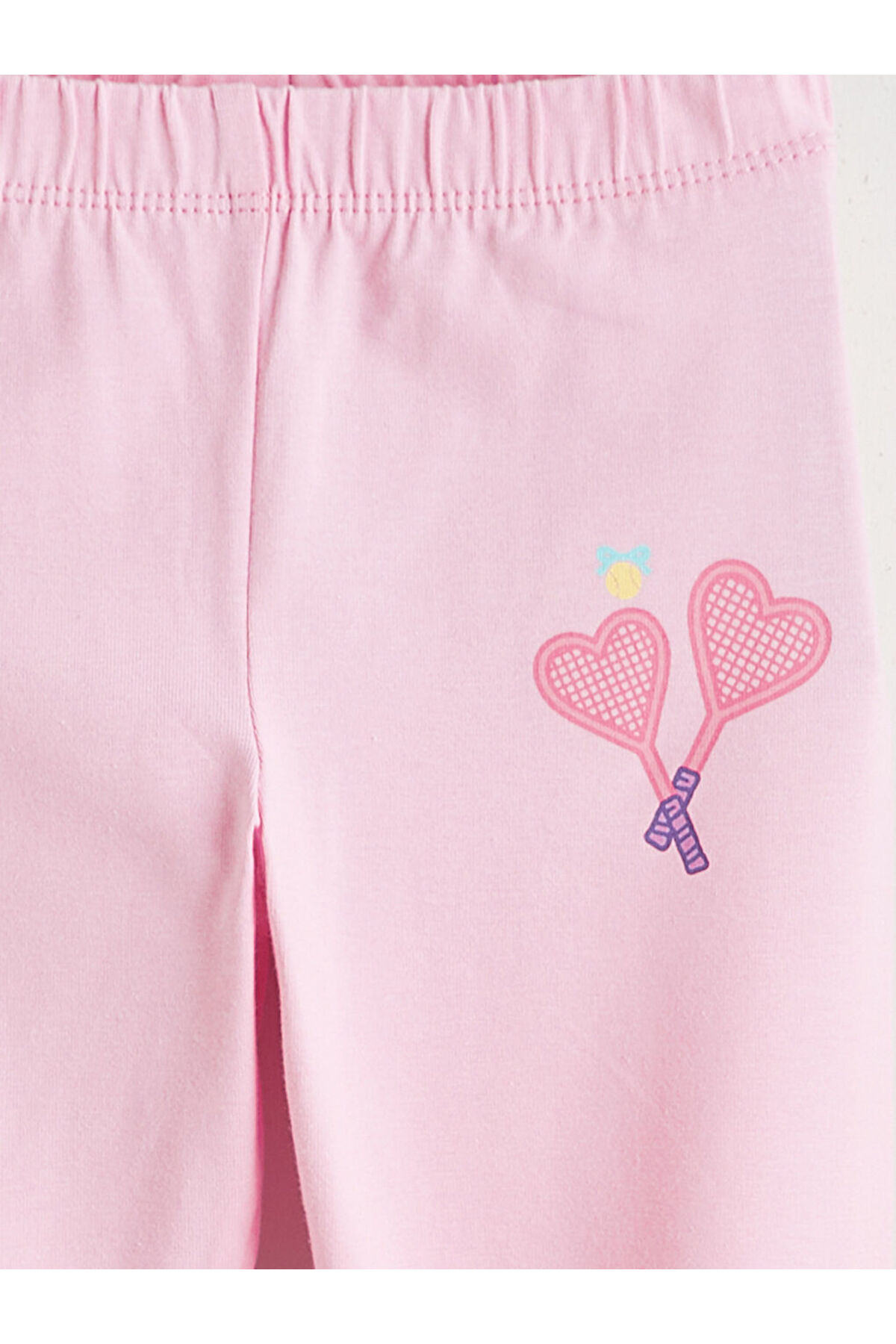 LC Waikiki Pembe Beli Lastikli Baskılı Kız Çocuk Tayt fotoğrafı 3 (önizleme)