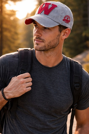 Ritagarcia W Logolu Eskitme Tasarım Erkek Beyzbol Şapkası - Retro Kep