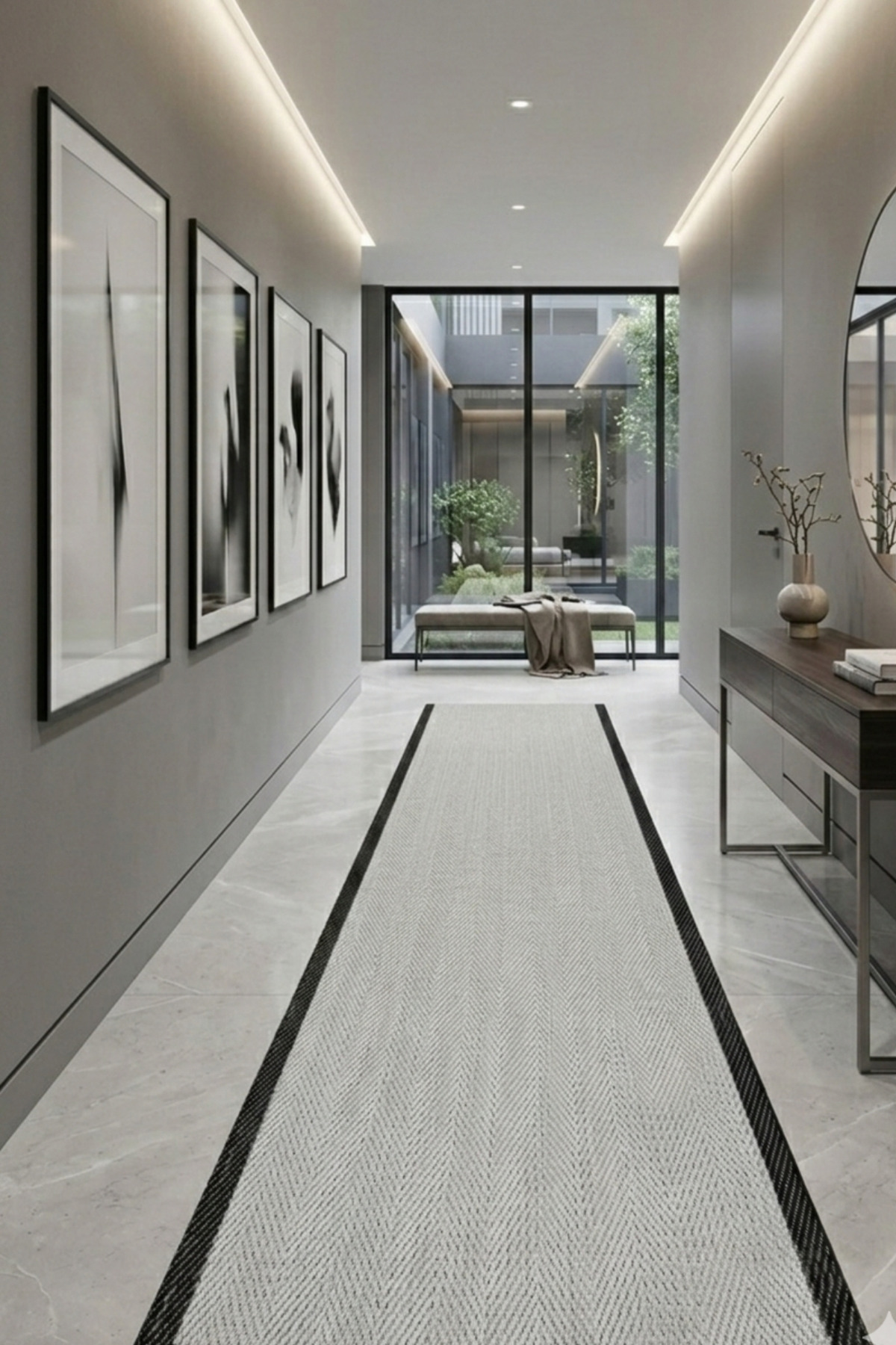 Anti-Slip Floor Sisal Cutting Carpet Kitchen Corridor Hallway Runner S907BLACK