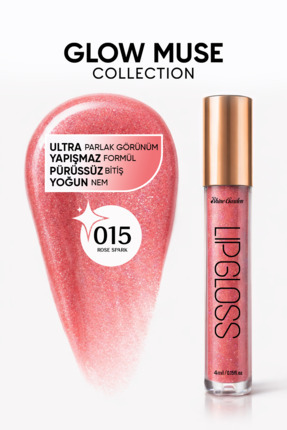Shine Garden Rose Spark | Gül Pembesi Işıltılı Lip Gloss - Ultra Parlak, Yoğu...