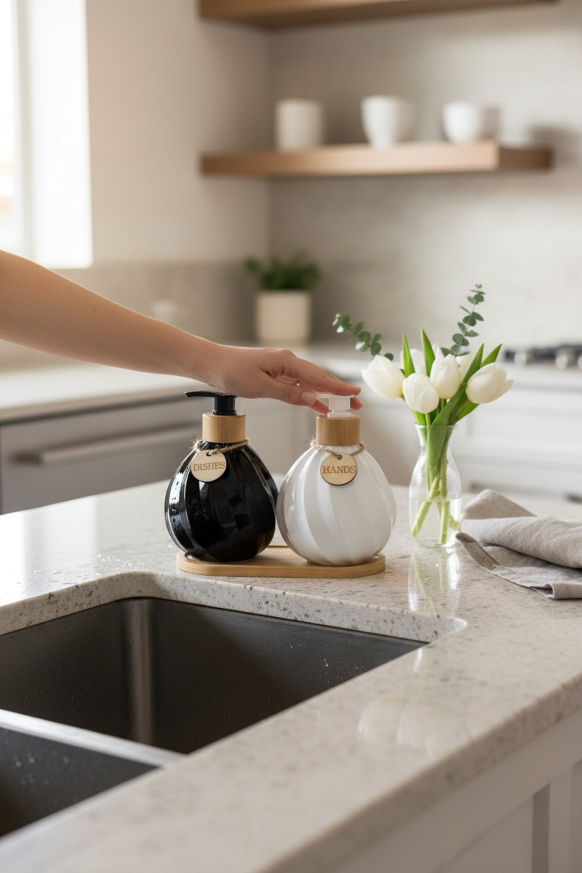 İtalyan Sıvı Sabunluk 2x400 ml – Şık ve Modern Sıvı Sabun Dispenseri