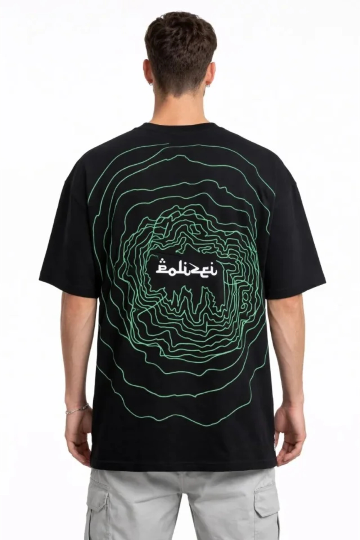 Erkek Bisiklet Yaka Baskılı Kısa Kollu Tişört Streetwear Günlük Basic Pamuklu T-shirt - alternatif görünüm