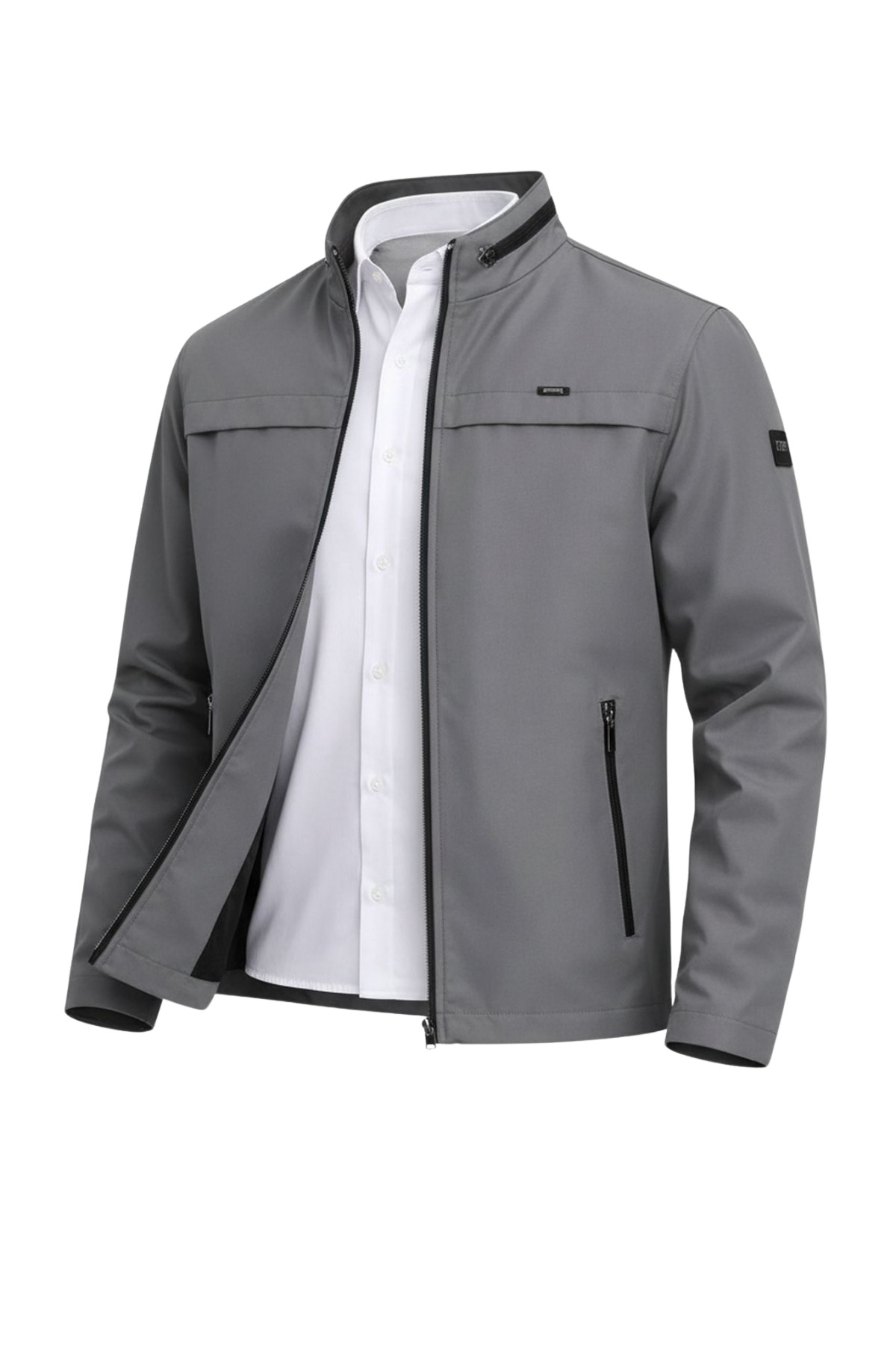 SİVAİST  Gri Erkek Pamuk Polyester Karışımlı Su Ve Rüzgar Geçirmez Mevsimlik&Yazlık Mont - Görsel 2