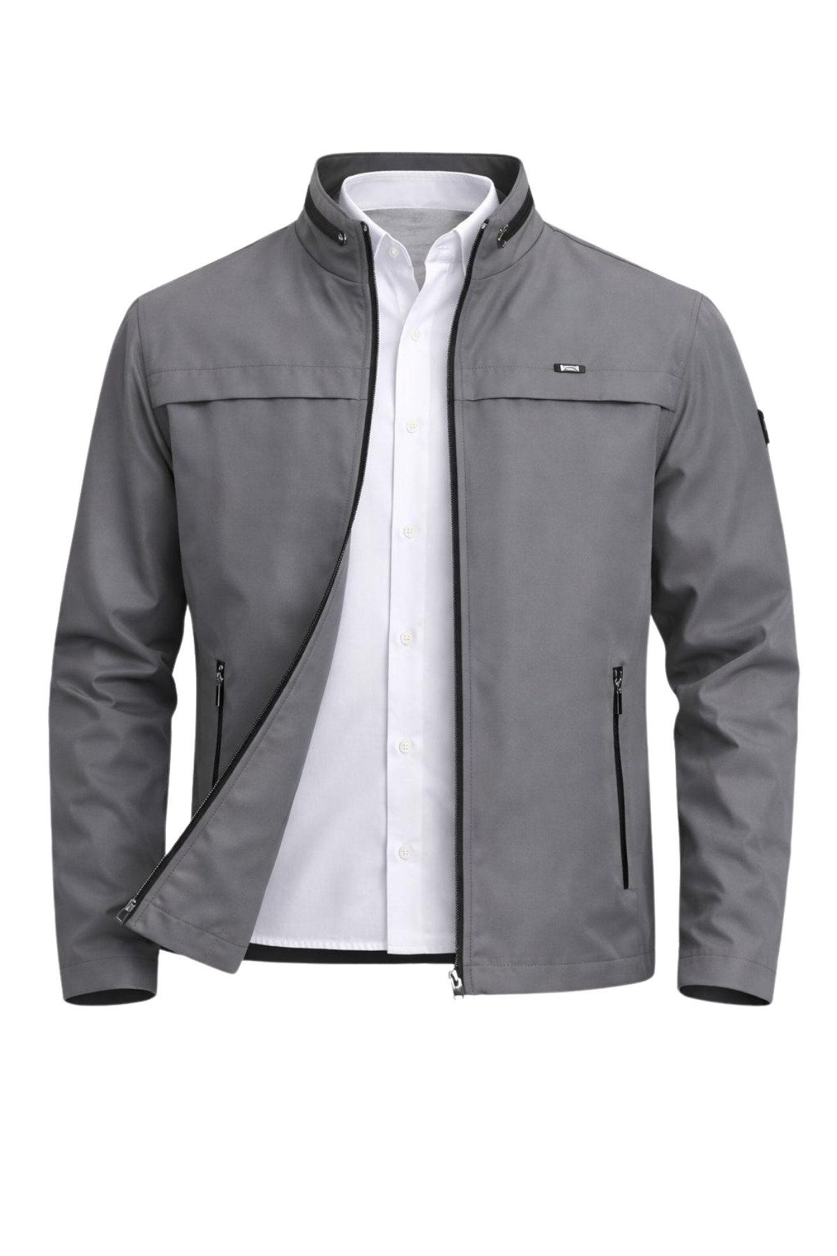 SİVAİST  Gri Erkek Pamuk Polyester Karışımlı Su Ve Rüzgar Geçirmez Mevsimlik&Yazlık Mont