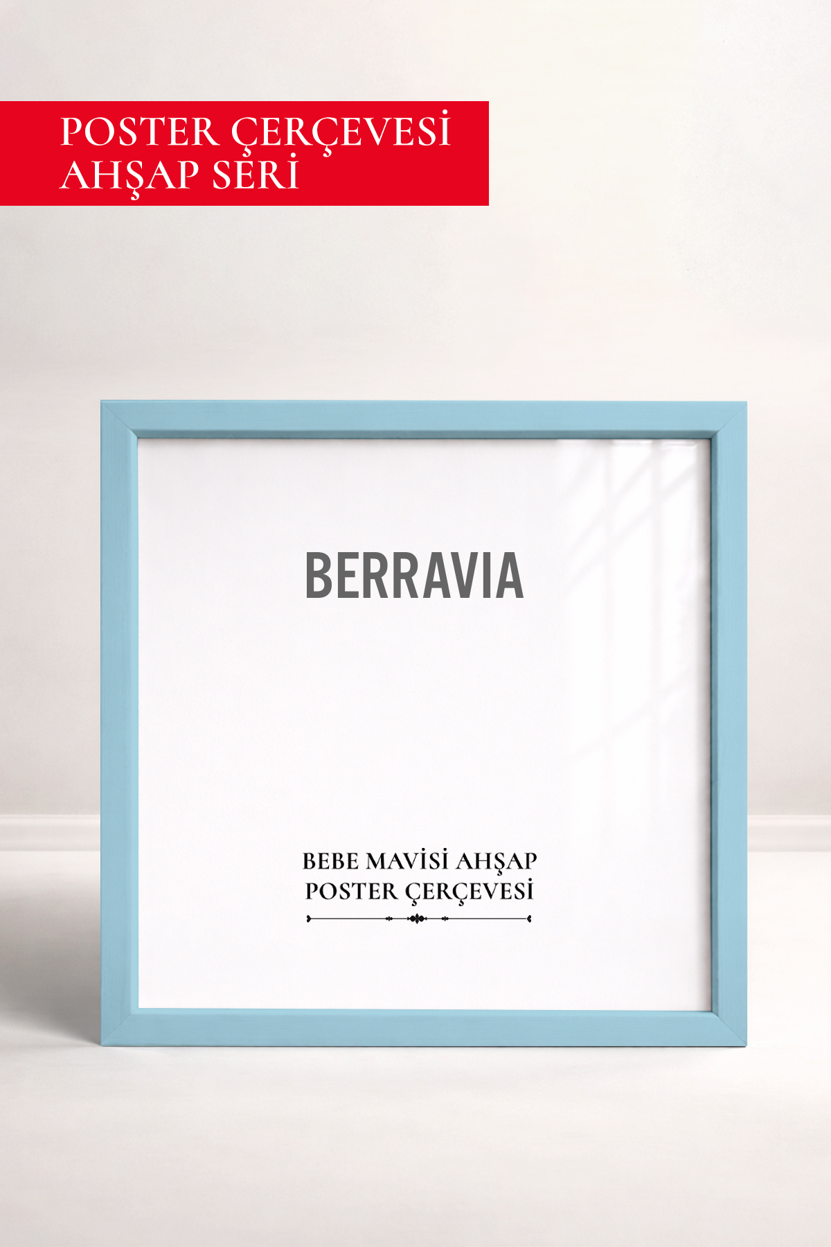 Light Blue Wooden Framed Poster Frame, Square Frame, Picture Frame open-THIN
