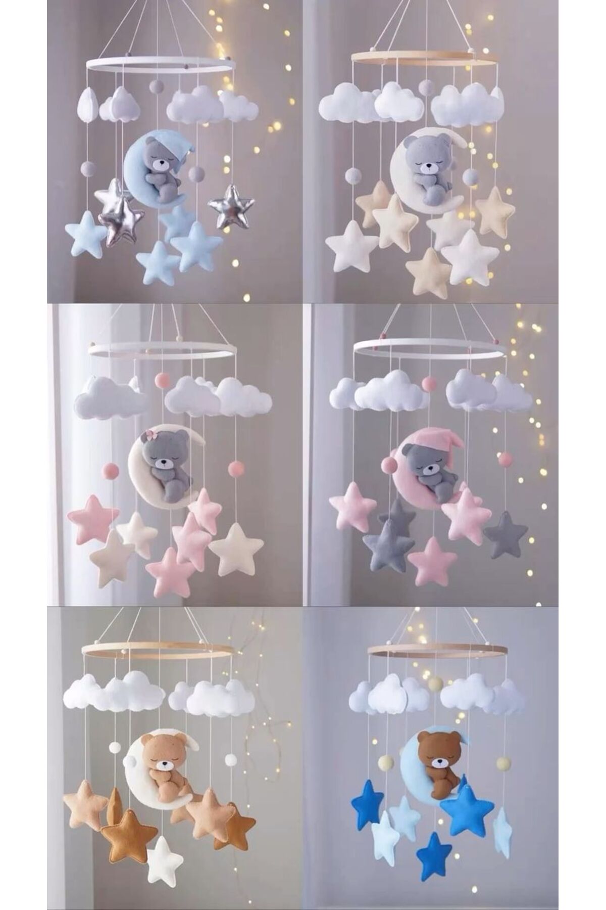 TREND METFİQ DECORATİON Müzik Kutulu Bebek Dönencesi - El Yapımı Keçe Beşik Üstü Oyuncak - Baby Shower Hediyesi fotoğrafı 4 (önizleme)