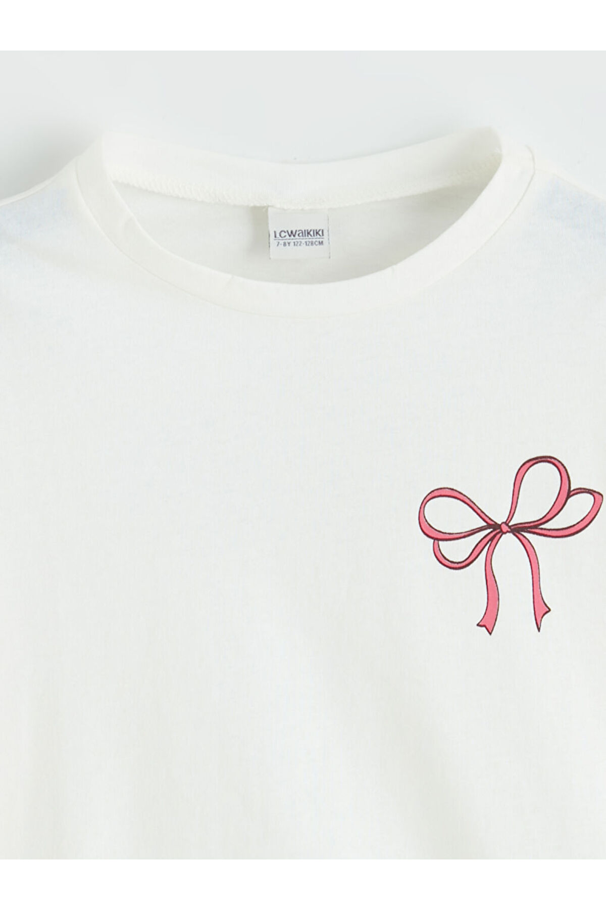 LC Waikiki Ekru Fiyonk Baskılı Kız Çocuk Tişört fotoğrafı 3 (önizleme)