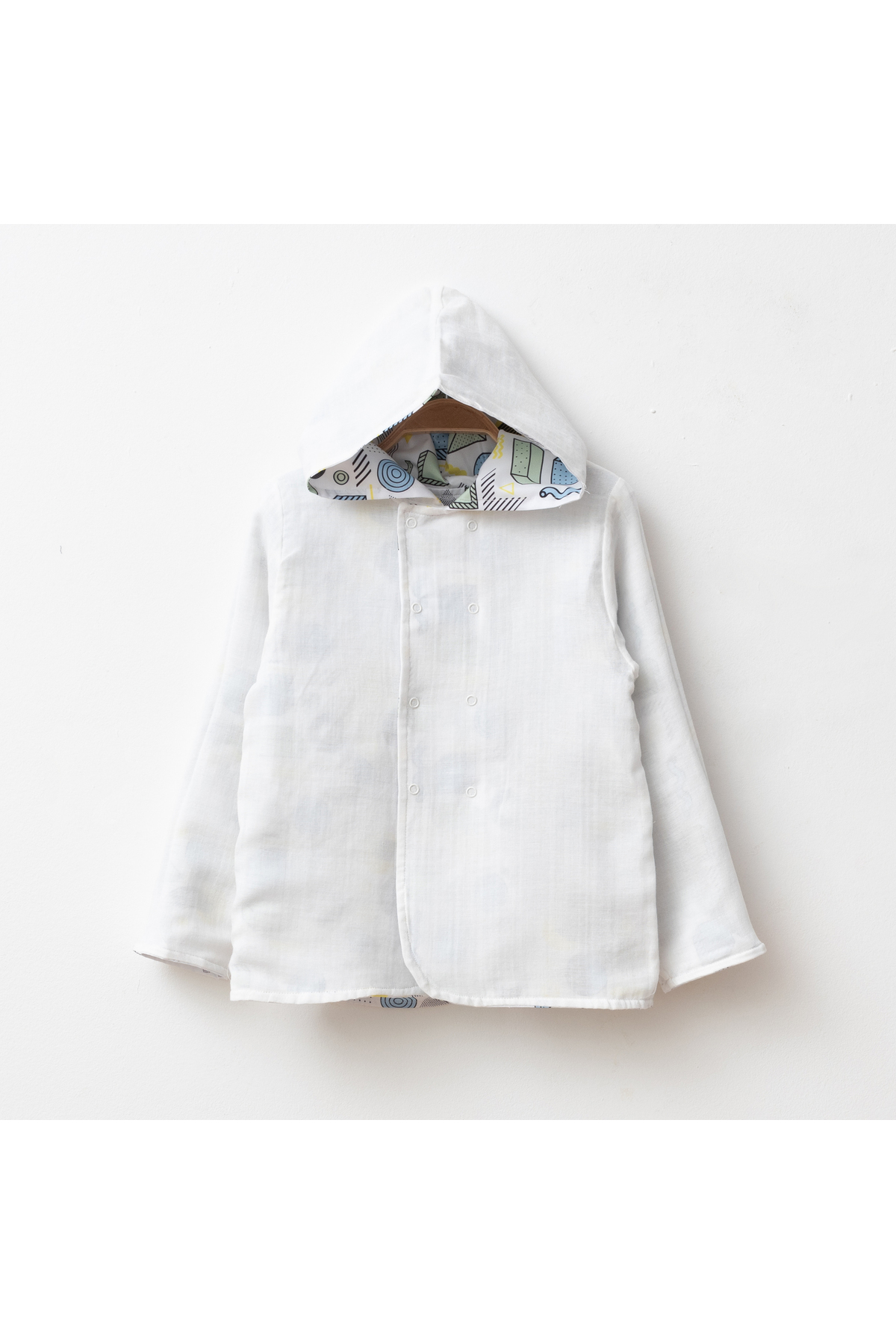 tinibud Terletmeyen Çift Taraflı Erkek Çocuk Yağmurluk 2-5 Yaş %100 Pamuk Müslin Astarlı fotoğrafı 4 (önizleme)