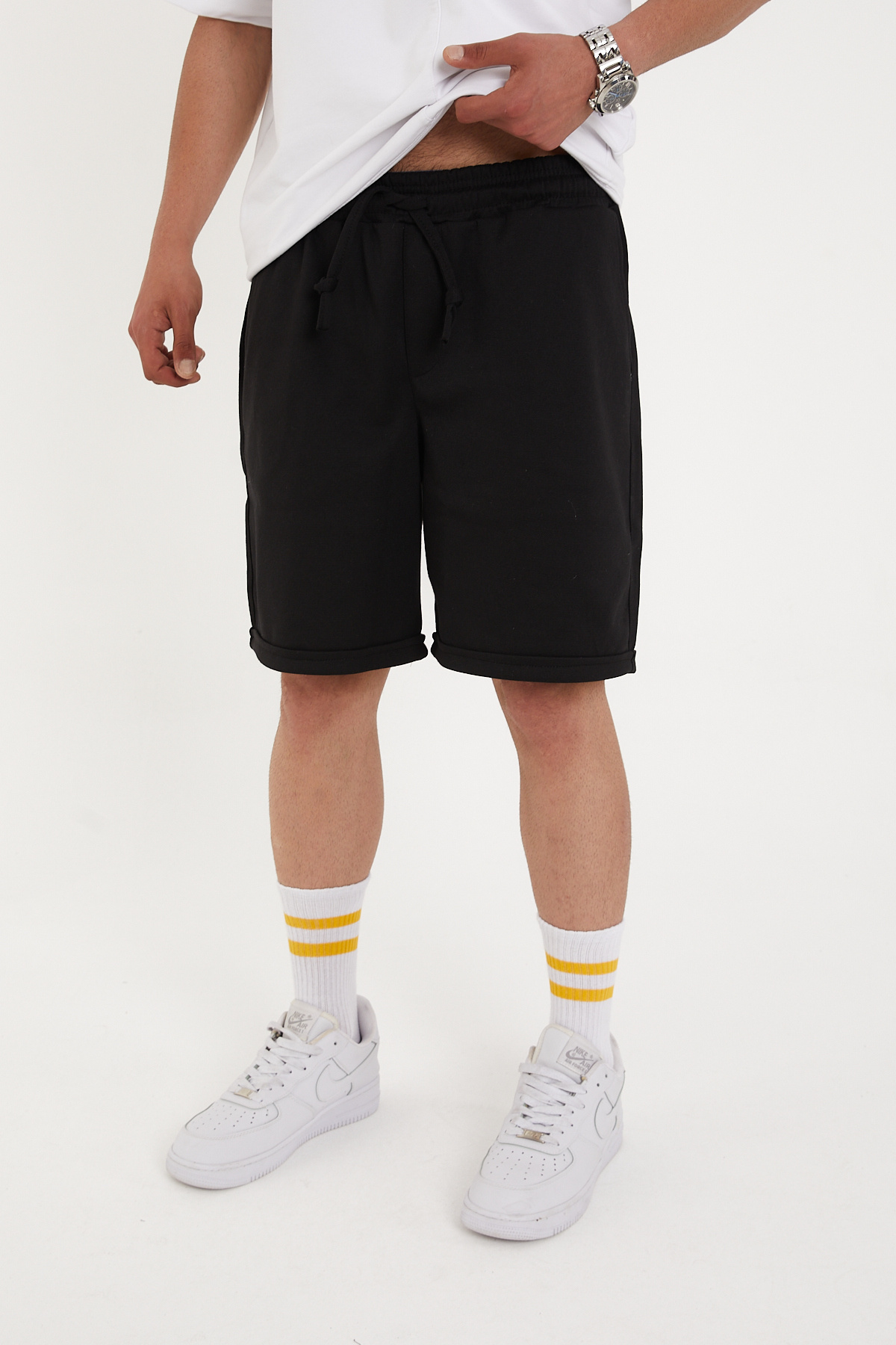 شورت برمودا اقتصادي للرجال مكون من قطعتين، قماش قم...