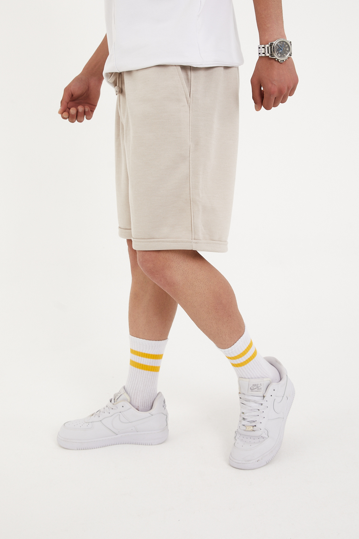 شورت برمودا اقتصادي للرجال مكون من قطعتين، قماش قم...