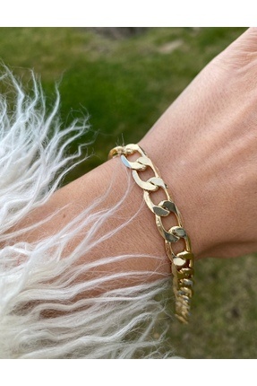 Livza Accessory 14K Yassı Zincir Bileklik