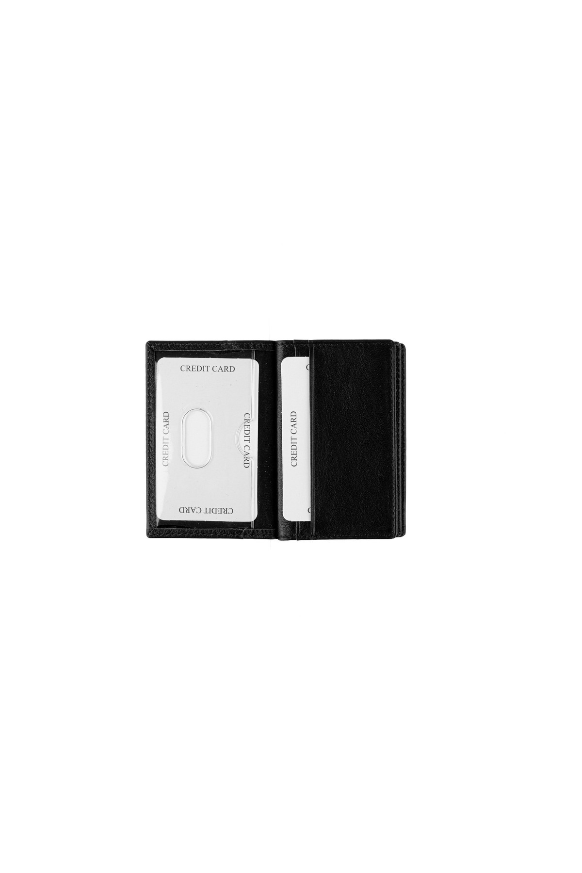 GENCER LEATHER HAKİKİ DERİ DİKEY KARTLIK SİYAH görsel 3