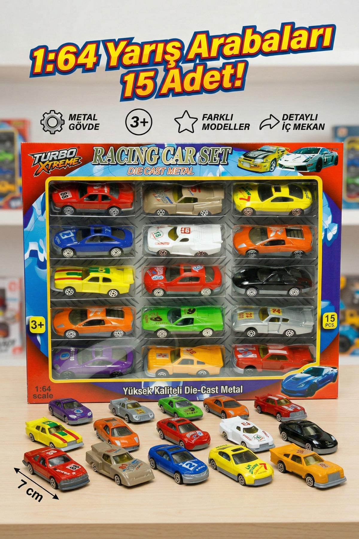 craftivio Vardem 15'li Metal Model Araba Seti 1:64 Ölçek Die-Cast