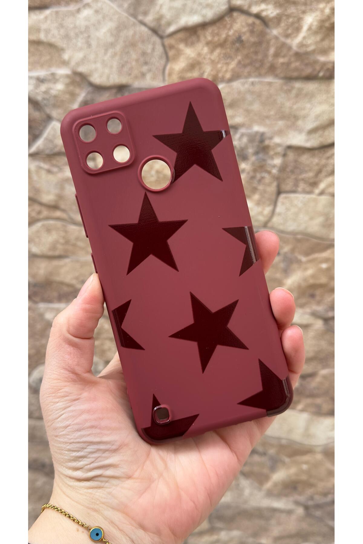 Star Silicone Shock Absorbing Classic Shielded Rubber Case Compatible With Realme C21Y And C25Y