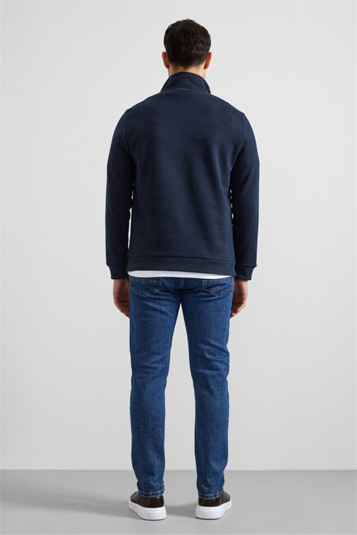 SÜVARİ  Lacivert Regular Düz Yarım Balıkçı Yaka Sweatshirt - Görsel 4