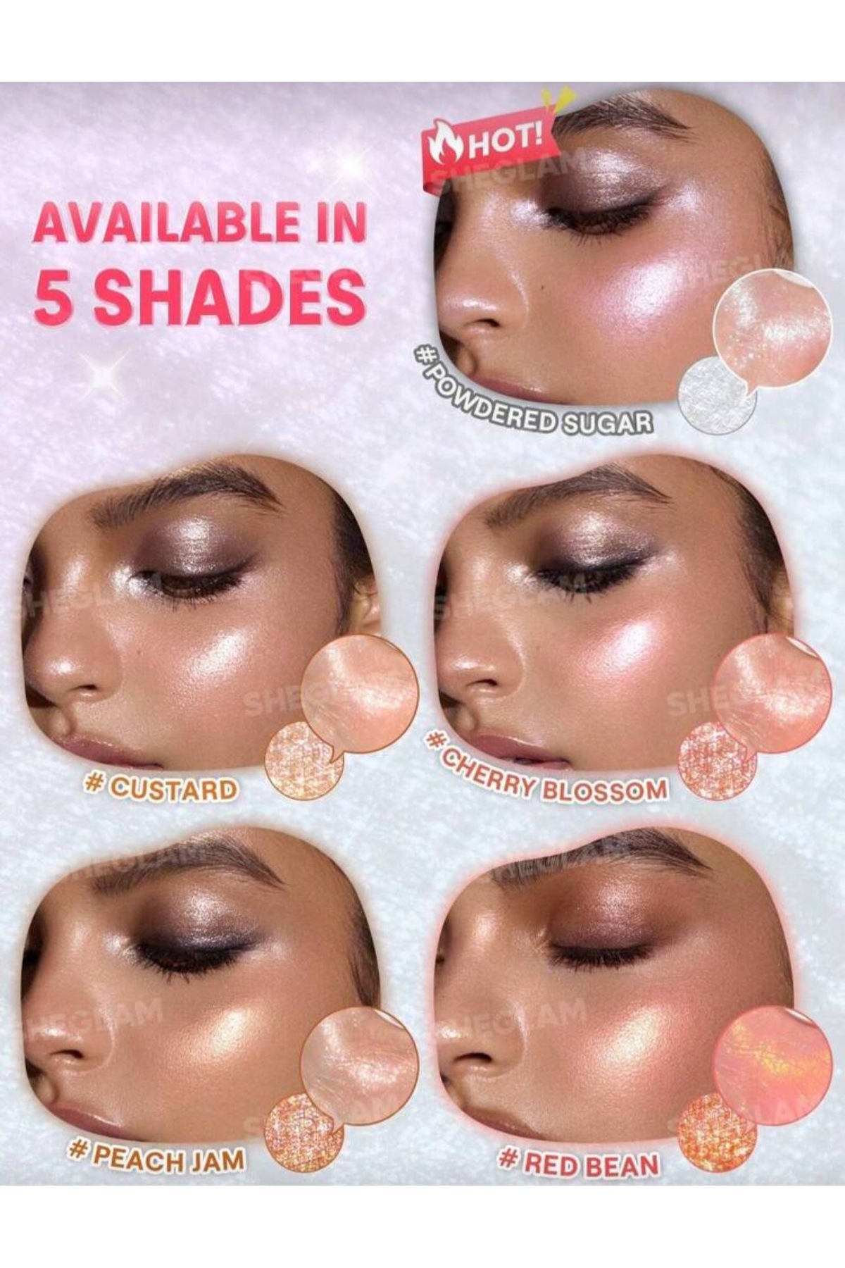 Glowchi Bouncy Highlighter-PEACH JAM — فلزی glow321 — تصویر 4 از 4