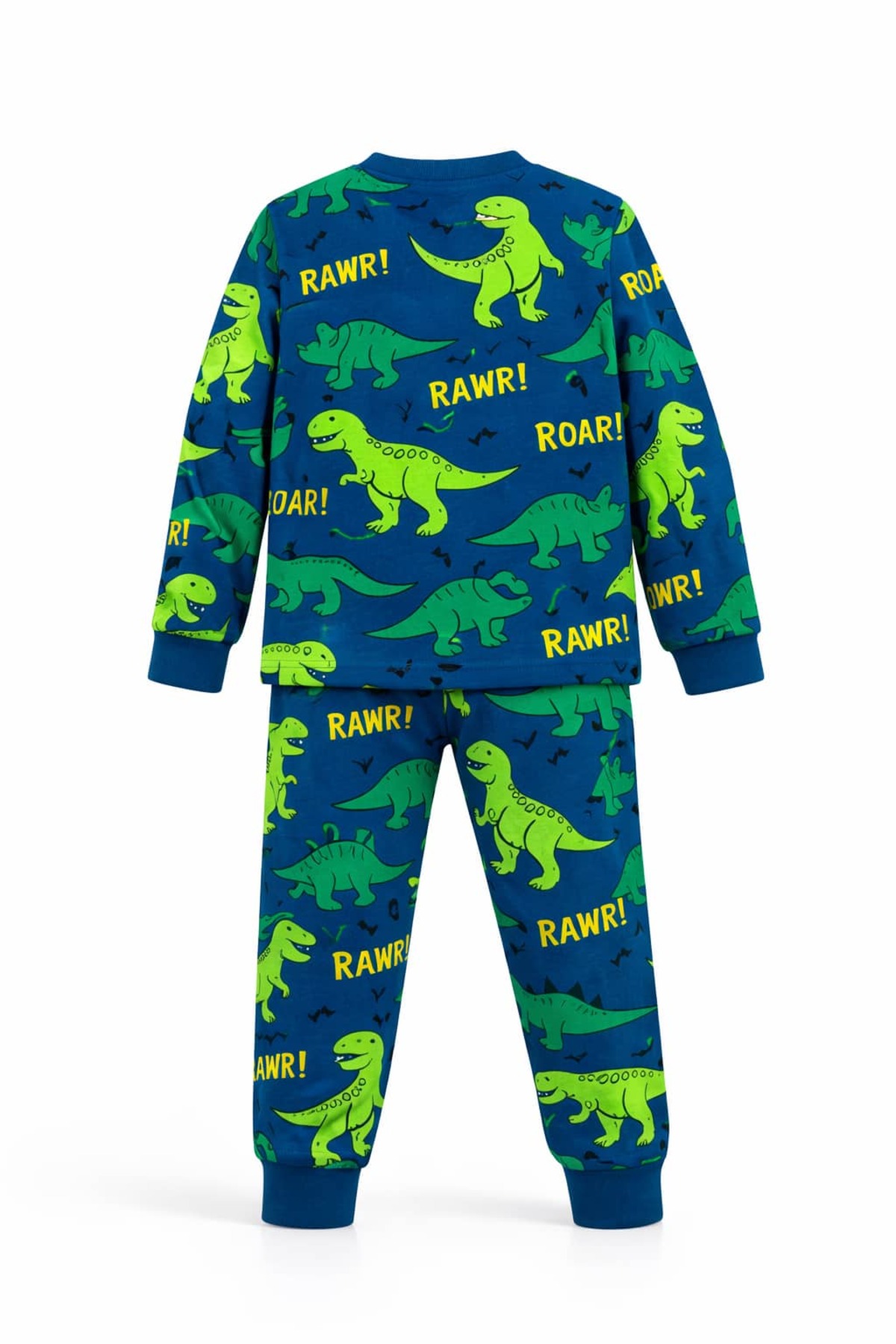 CQCQ Erkek Çocuk Rawr Dinozor Baskılı Pamuklu Pijama Takımı fotoğrafı 2 (önizleme)