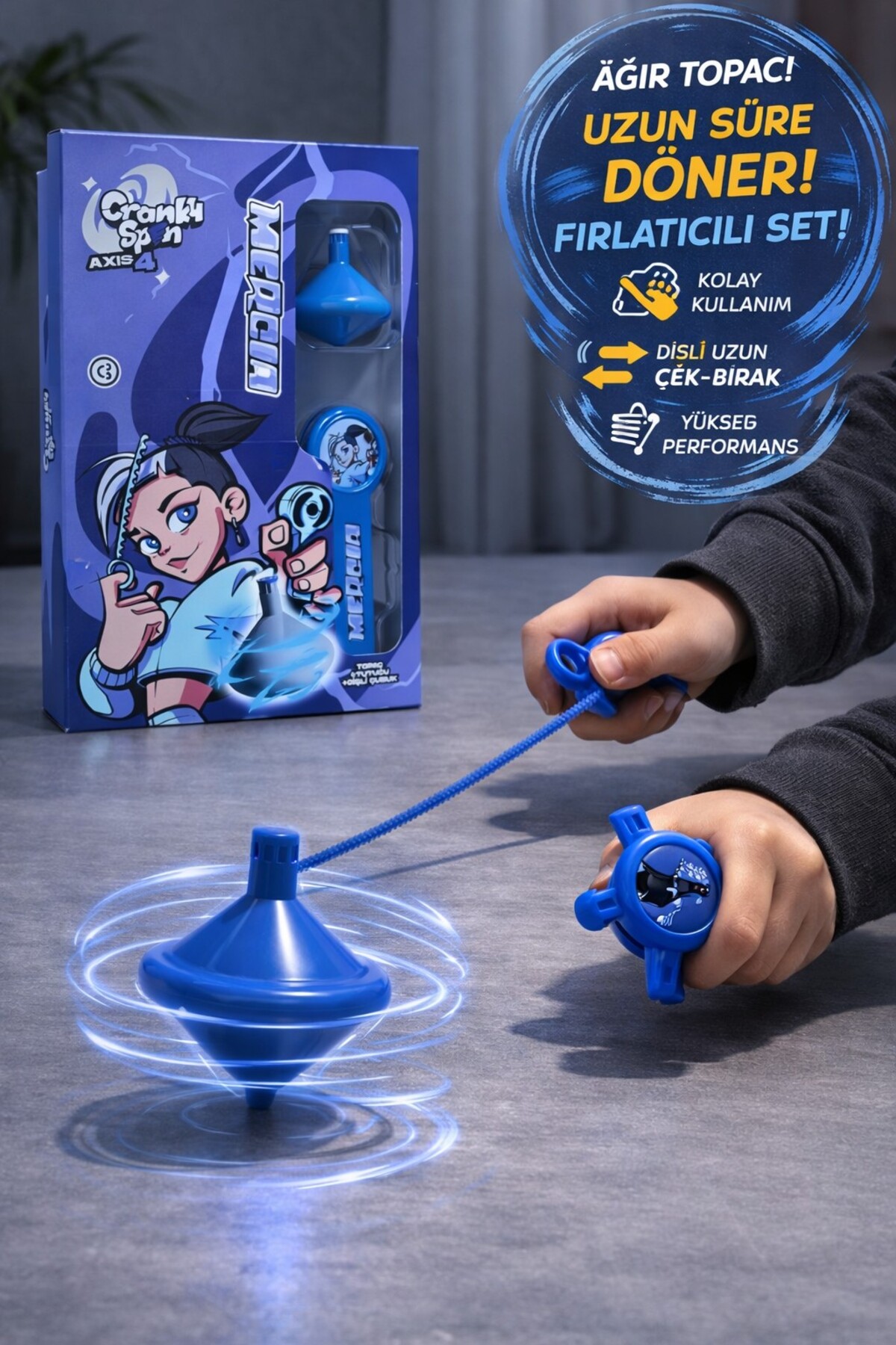TOYFEST Cranky Spin Axis 4 ZLIVIZ Topaç Seti (Topaç+Fırlatıcı+