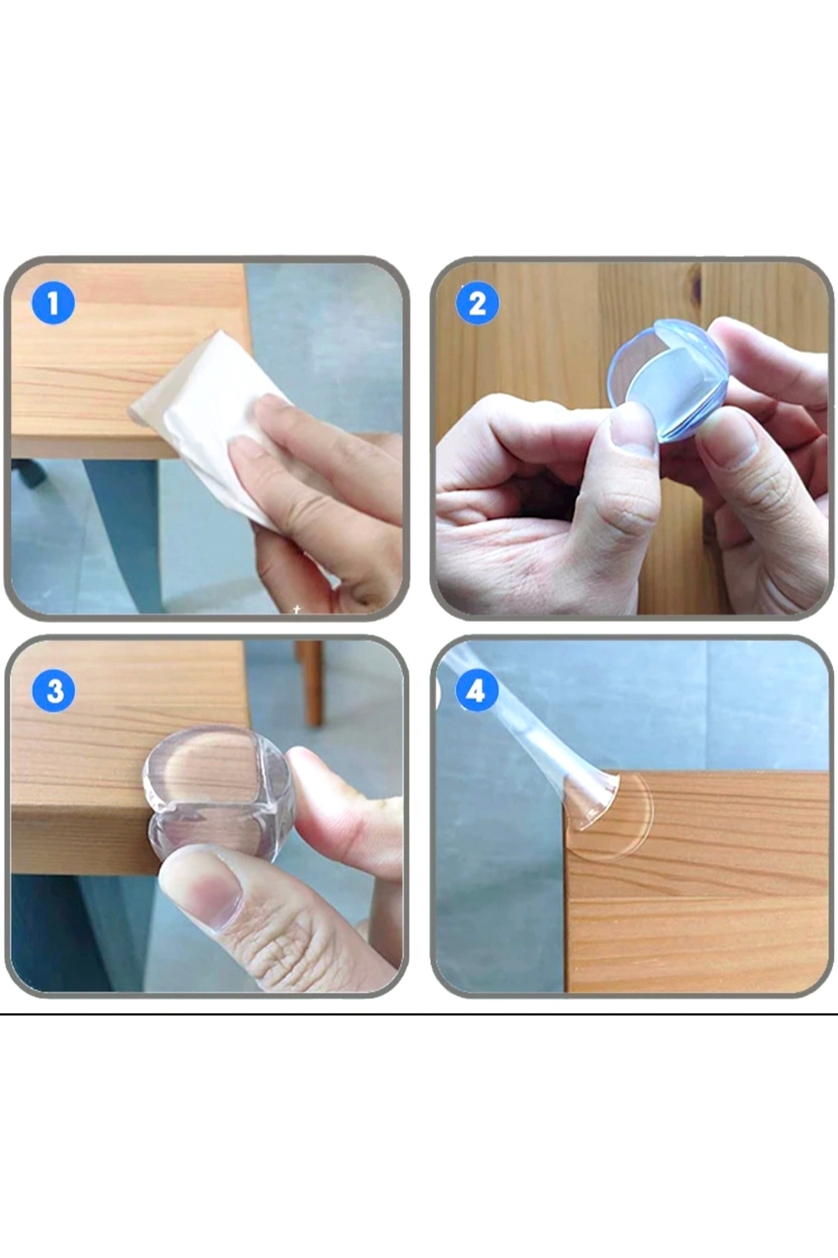 Bebek Köşe Koruyucu – Güvenlik Seti 4’lü 3M Yapıştırıcılı fotoğrafı 4 (önizleme)