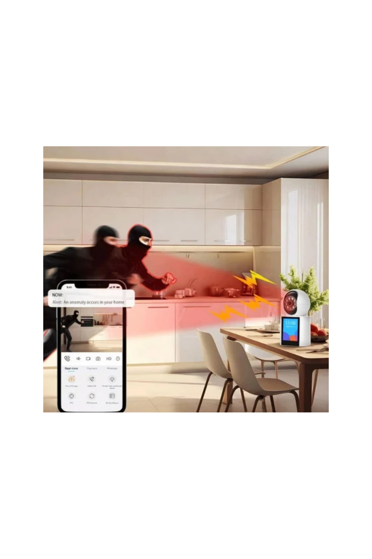 Apricot Ekranlı Akıllı Bebek Kamerası: Görüntülü ve Sesli Görüşme Yapan Wi-Fi IP Güvenlik Kamerası fotoğrafı 4 (önizleme)