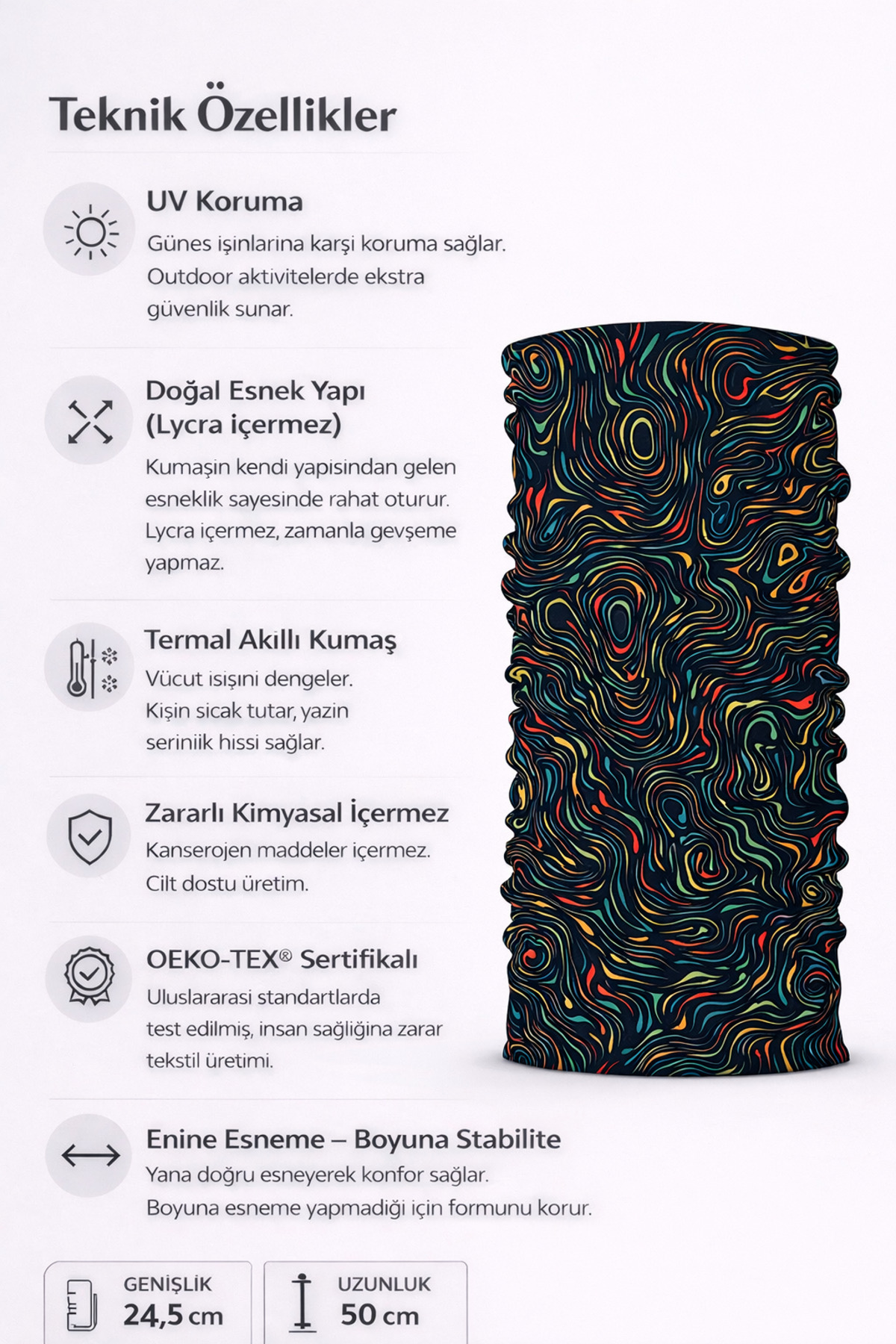 colizon Unisex Termal Buff Boyunluk - UV Korumalı Balaklava Tipi Outdoor Sporcu ve Motosiklet Maskesi görsel 2