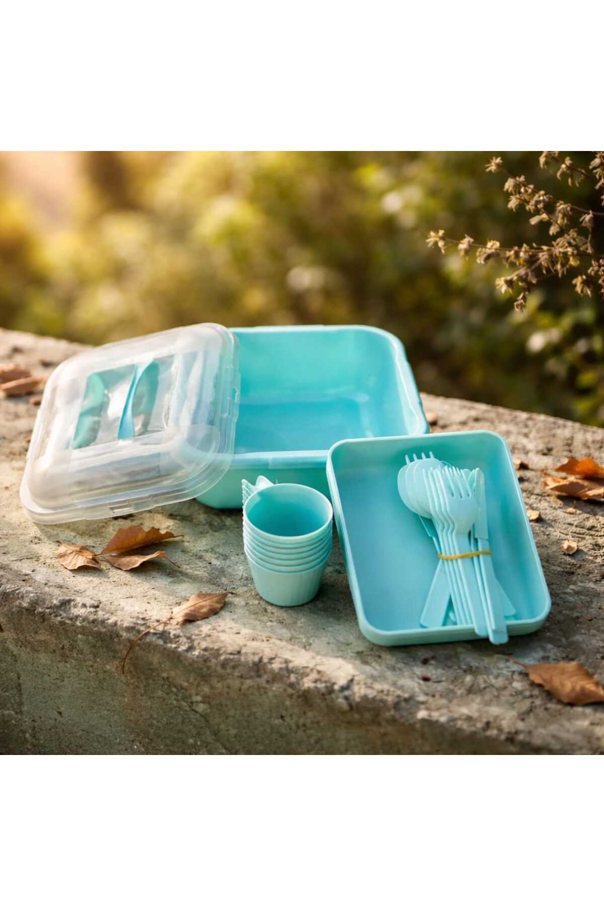 水活セット NESS AVM 32 Parça PLASTİK Piknik Seti - 6 Kişilik Full Paket Su