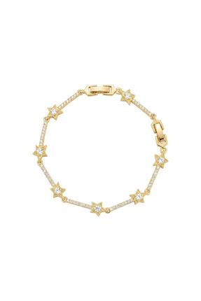 ST MAISON 14K Altın Kaplama Zirkon Taşlı Yıldız Su Yolu Bileklik