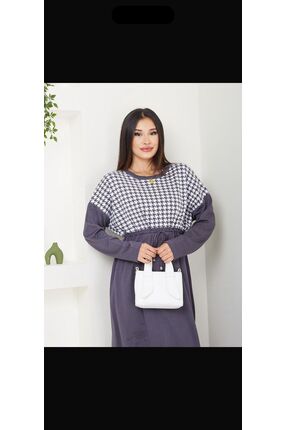 moda dıcasso uzun elbise kaz ayağı