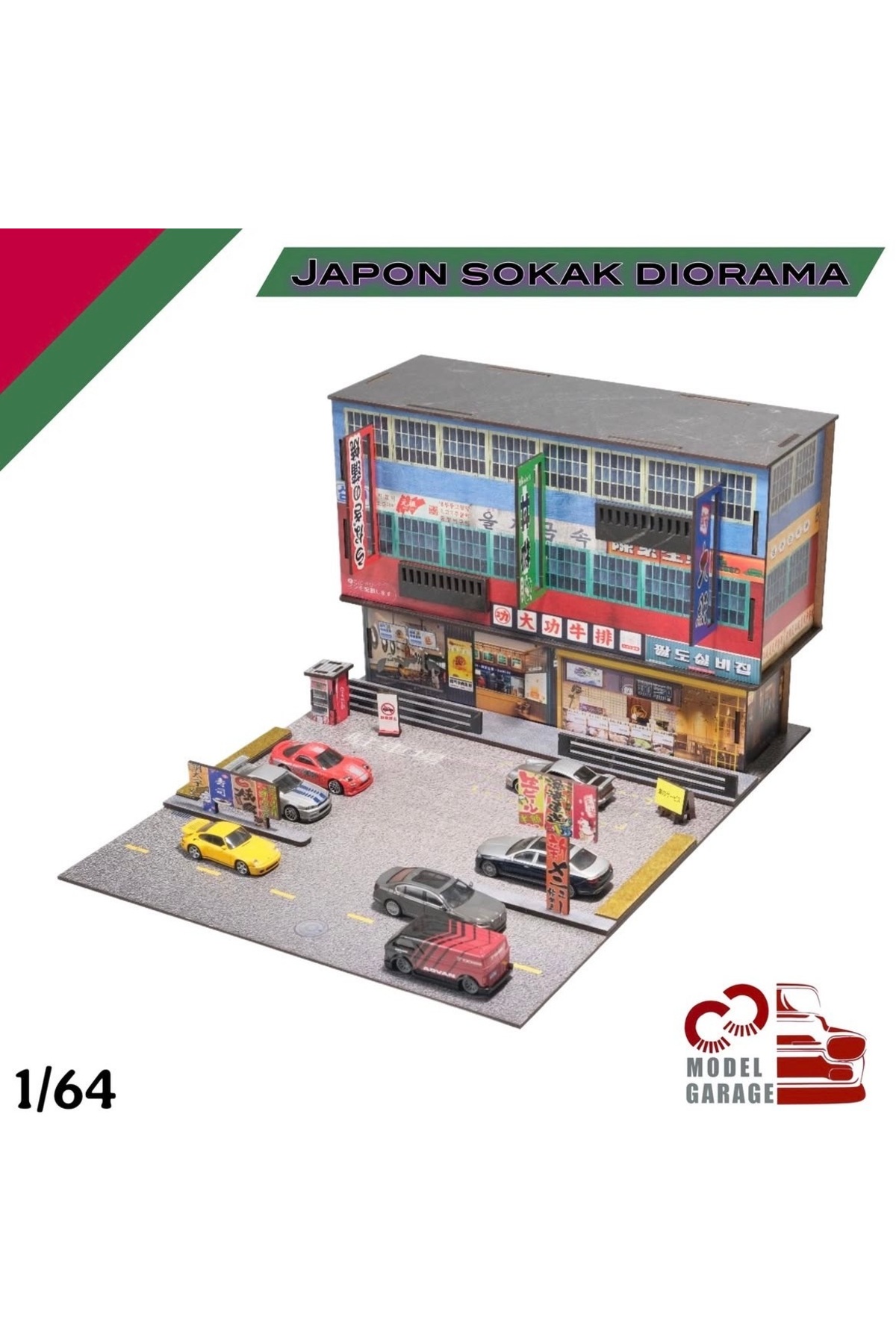 ジオラマ 1/64 【Surf City GARAGE】 C&C Model Garage Japon Sokak Diorama 1/64 ölçek diorama maket