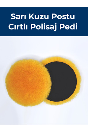 BEFAR Plus Kuzu Postu (Yünü) Cırtlı Polisaj Pedi 180 mm – SARI | Yün Polisaj ...