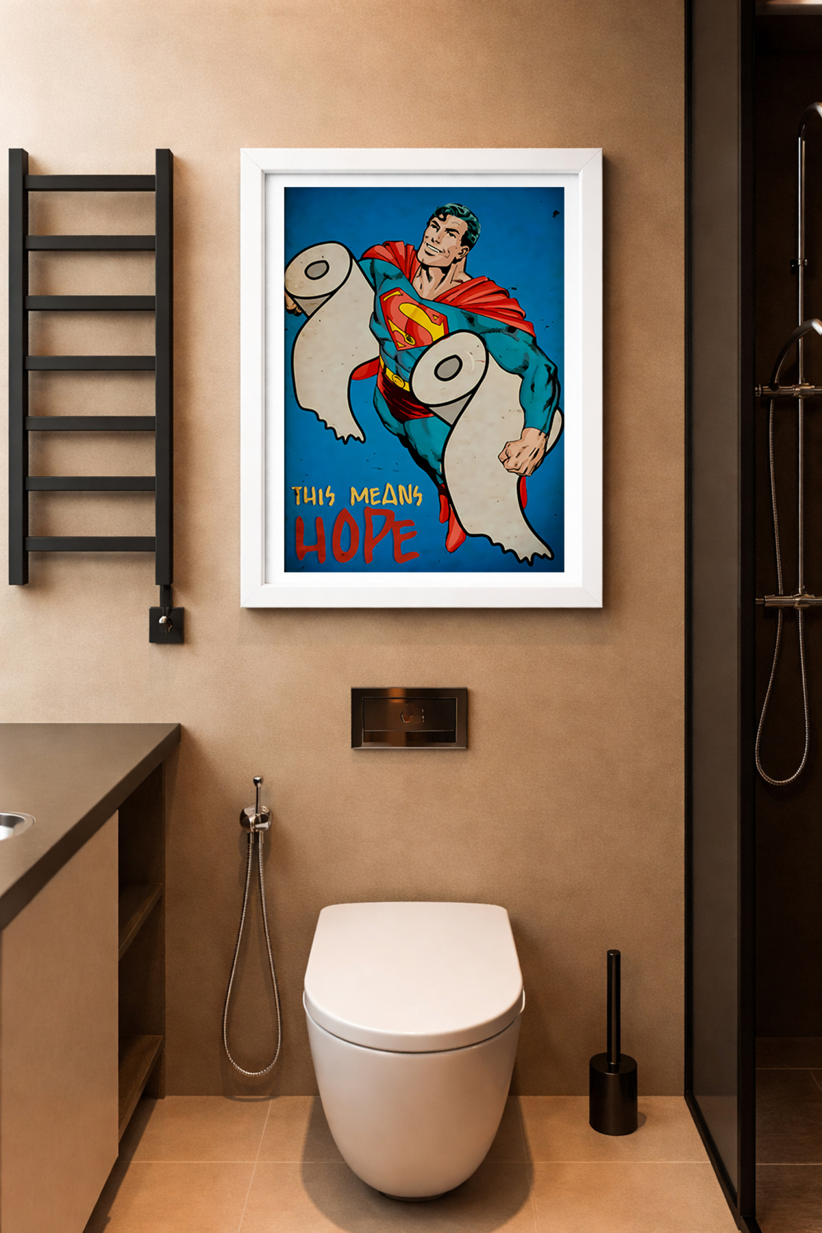 Color Framed One Piece Bathroom Themed High Quality UV Printed Painting