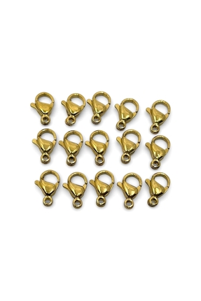 Selvi Konsept 316L Çelik Papağan Takı Klipsi Altın Renk 11 mm 12 Adet