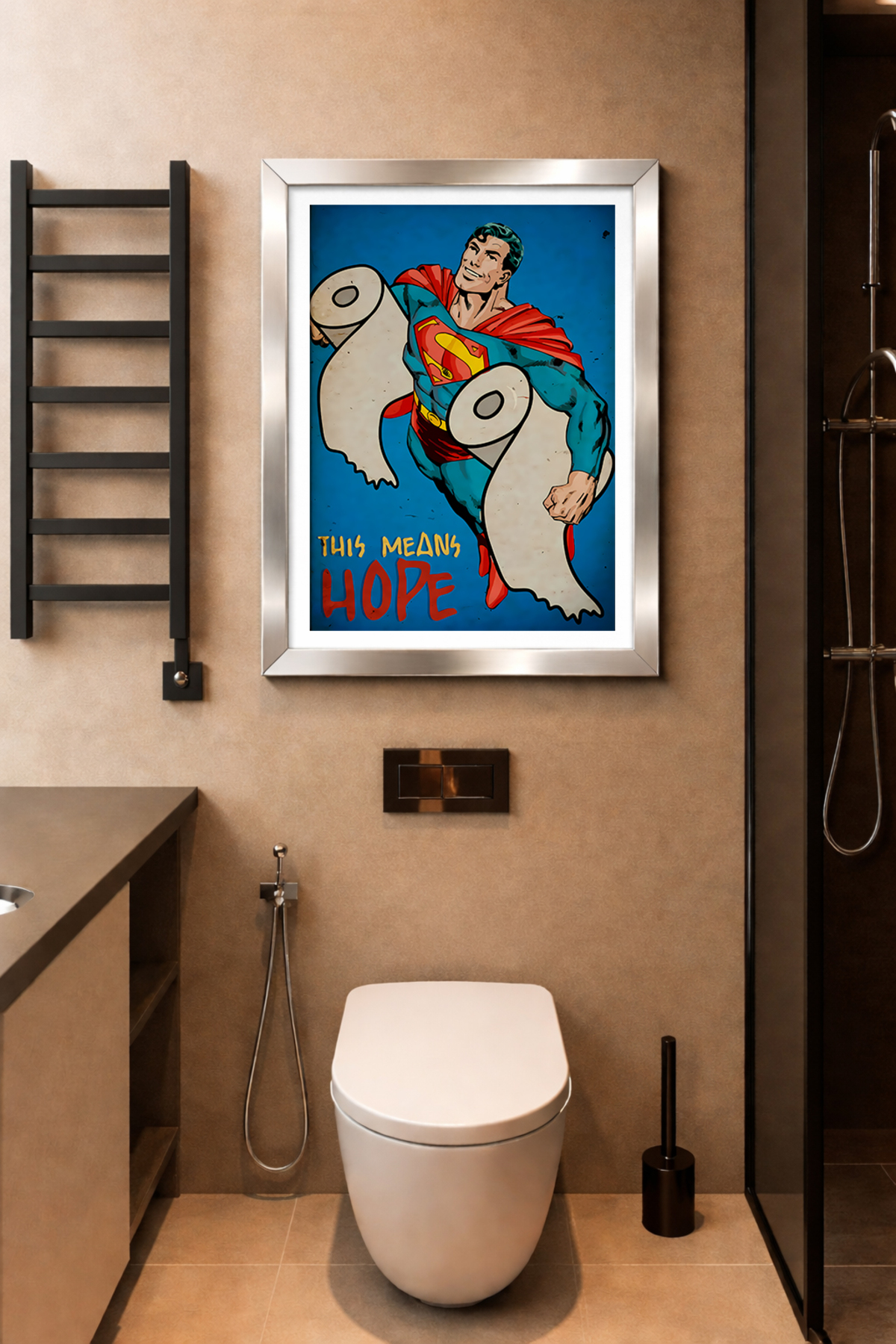 Color Framed One Piece Bathroom Themed High Quality UV Printed Painting