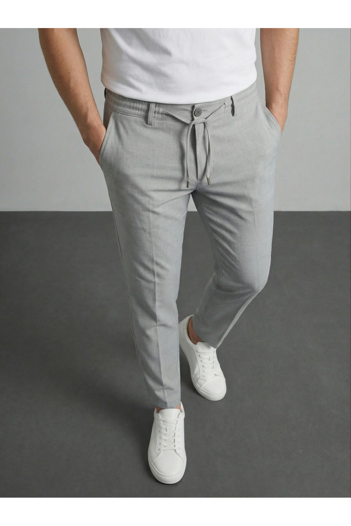 Men's Elastic Waist Lace-Up Jogger Pants