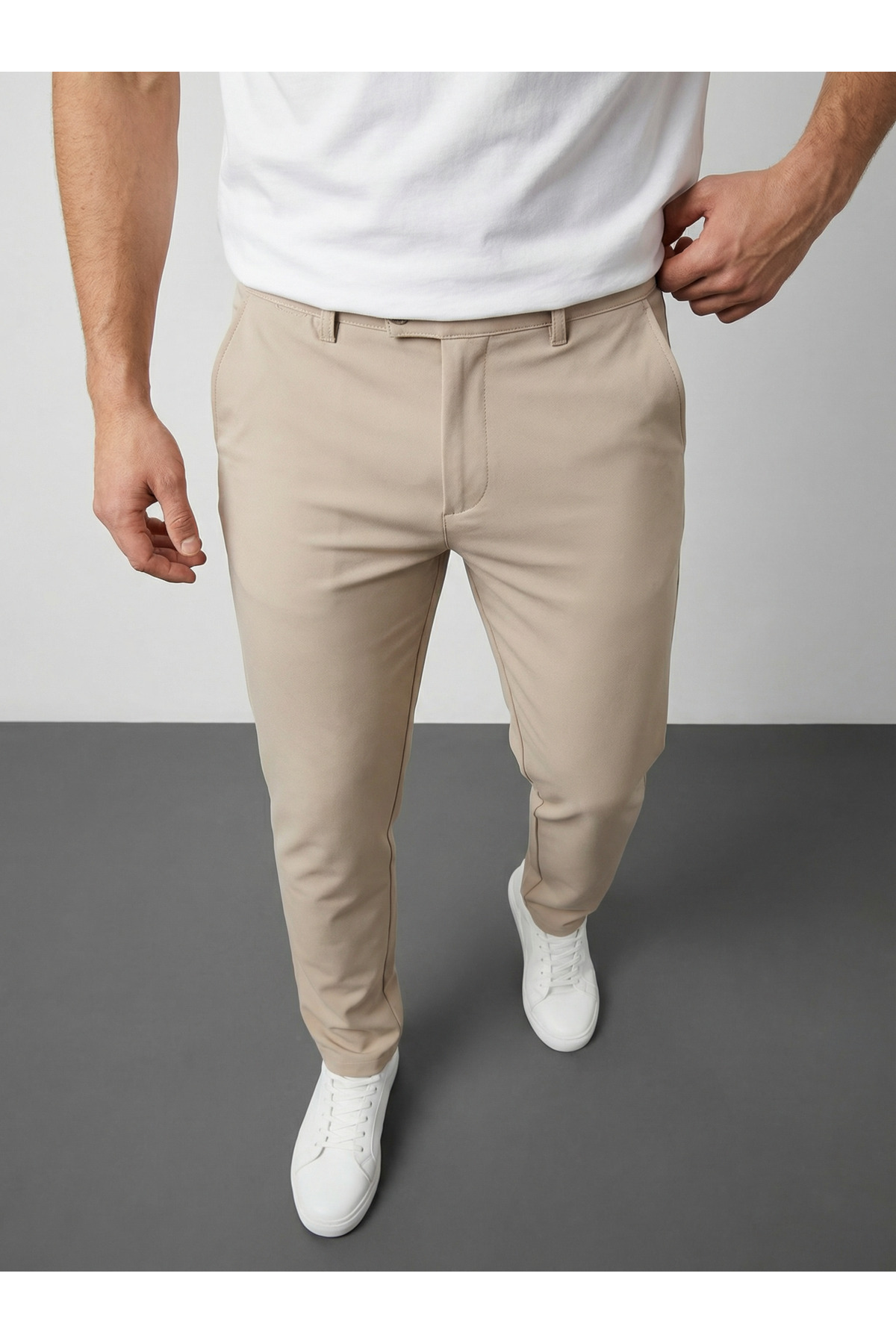 Men's Quality Flexible Lycra Wrist Length Fabric Pants