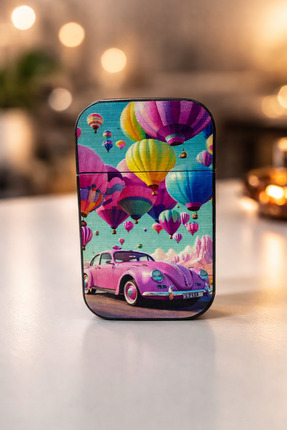 Hunter Desenli Metal Çakmak – Gazlı – Klasik Alev – Koleksiyonluk Tasarım Çakmak