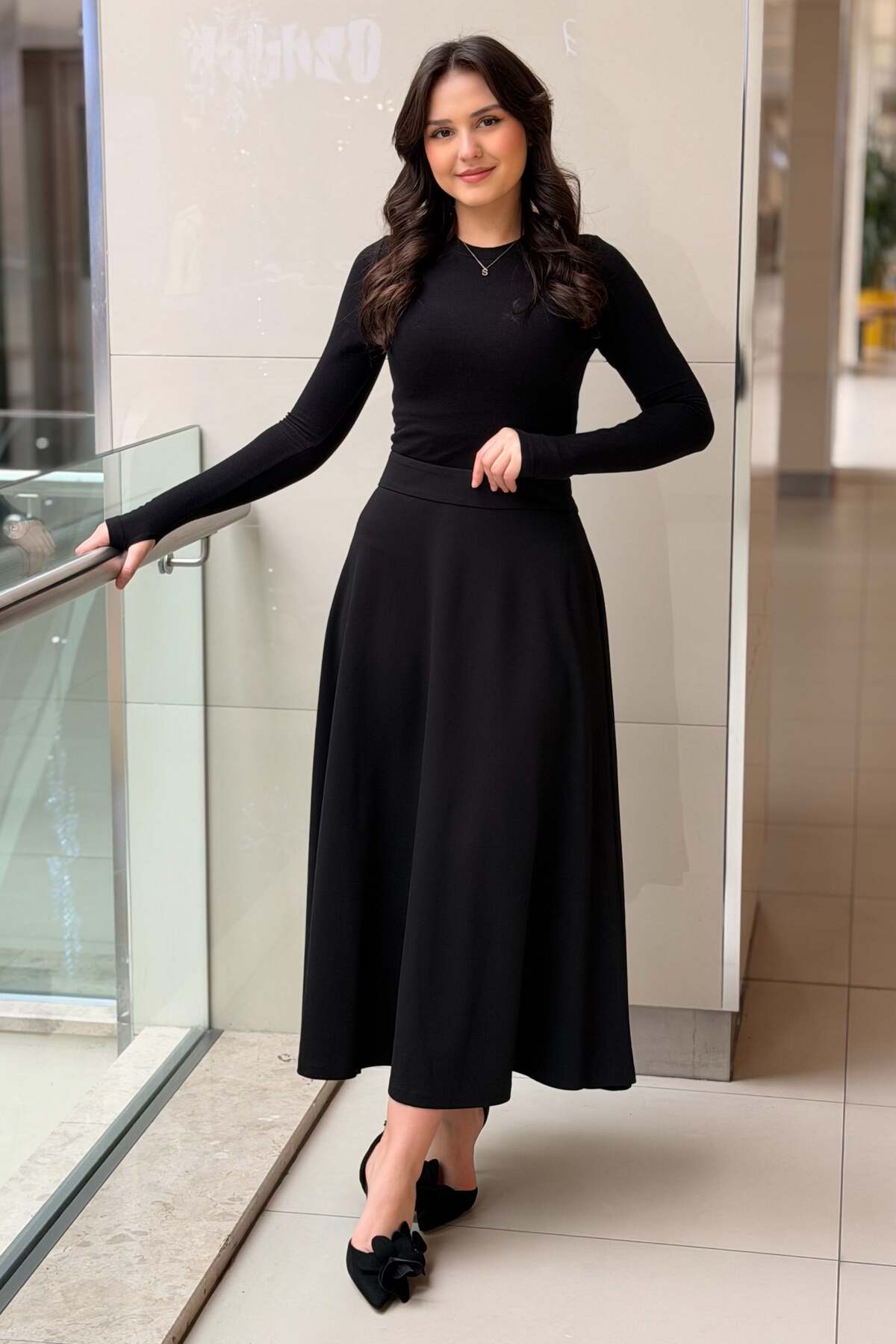 sentez giyim  Sentez Rozie Yanı Fermuarlı Kiloş Etek