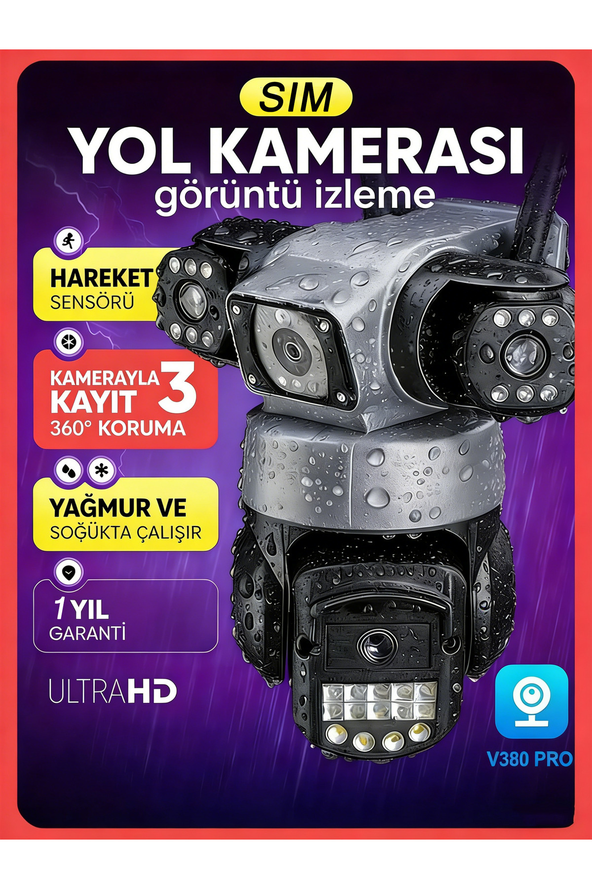 Dobest V380 Pro Kablosuz 6MP 4G SIM Kamera: 24 Saat Kesintisiz Kayıt, Hareket Algılama, Gece Görüş ve Sesli Bildirim