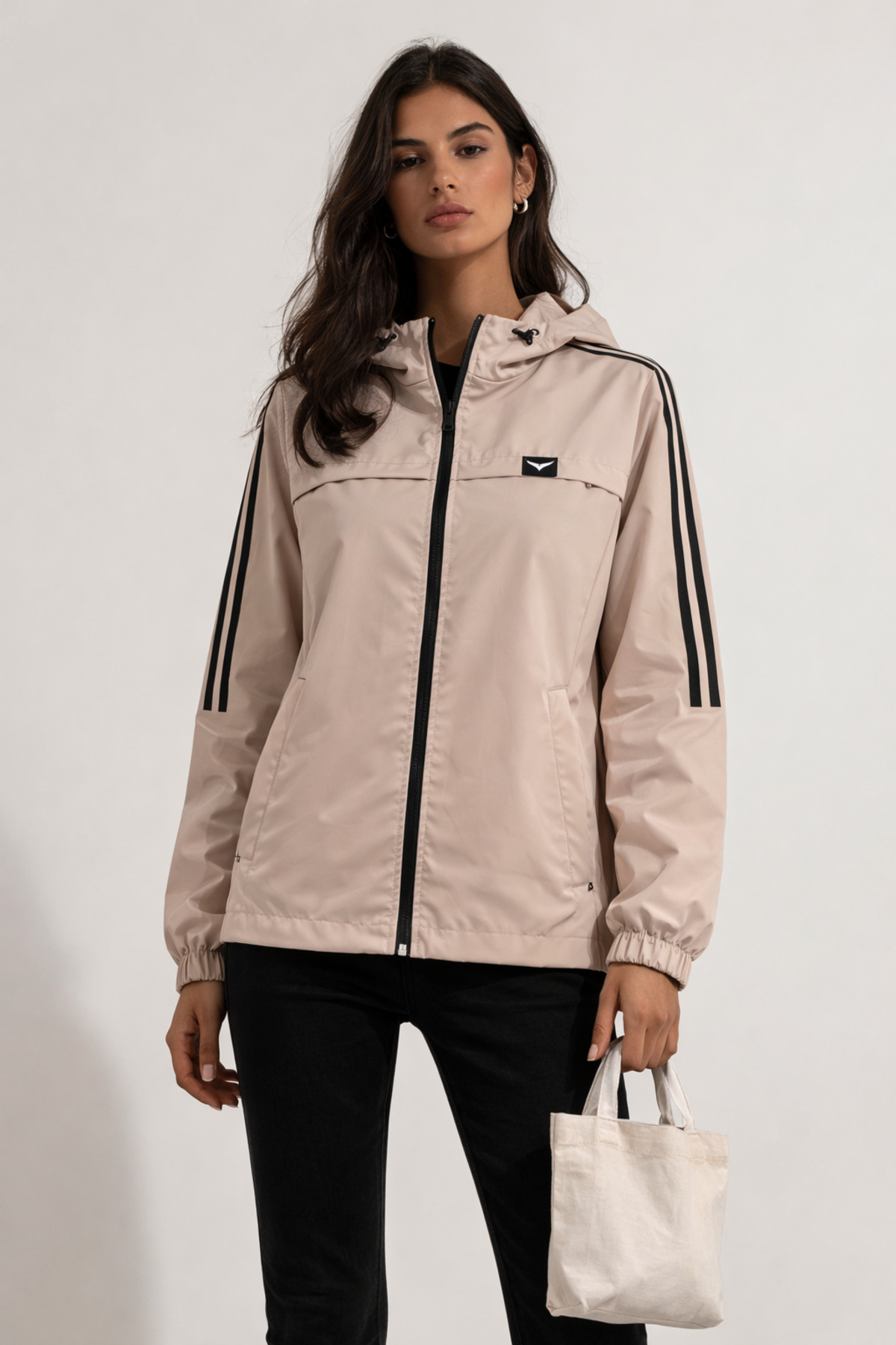 Luvint  Kadın Taş Rengi Yağmurluk