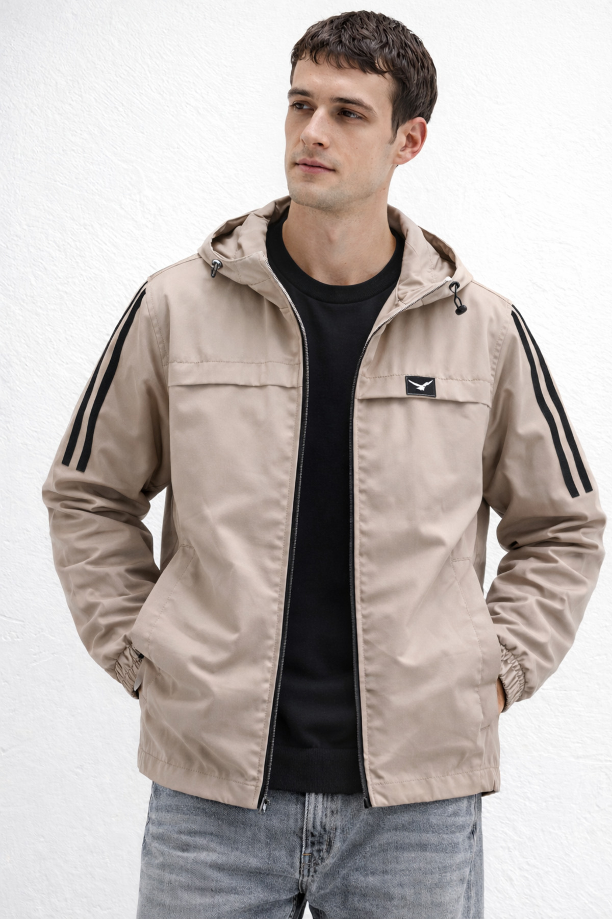 Luvint  Erkek Taş Rengi Yağmurluk