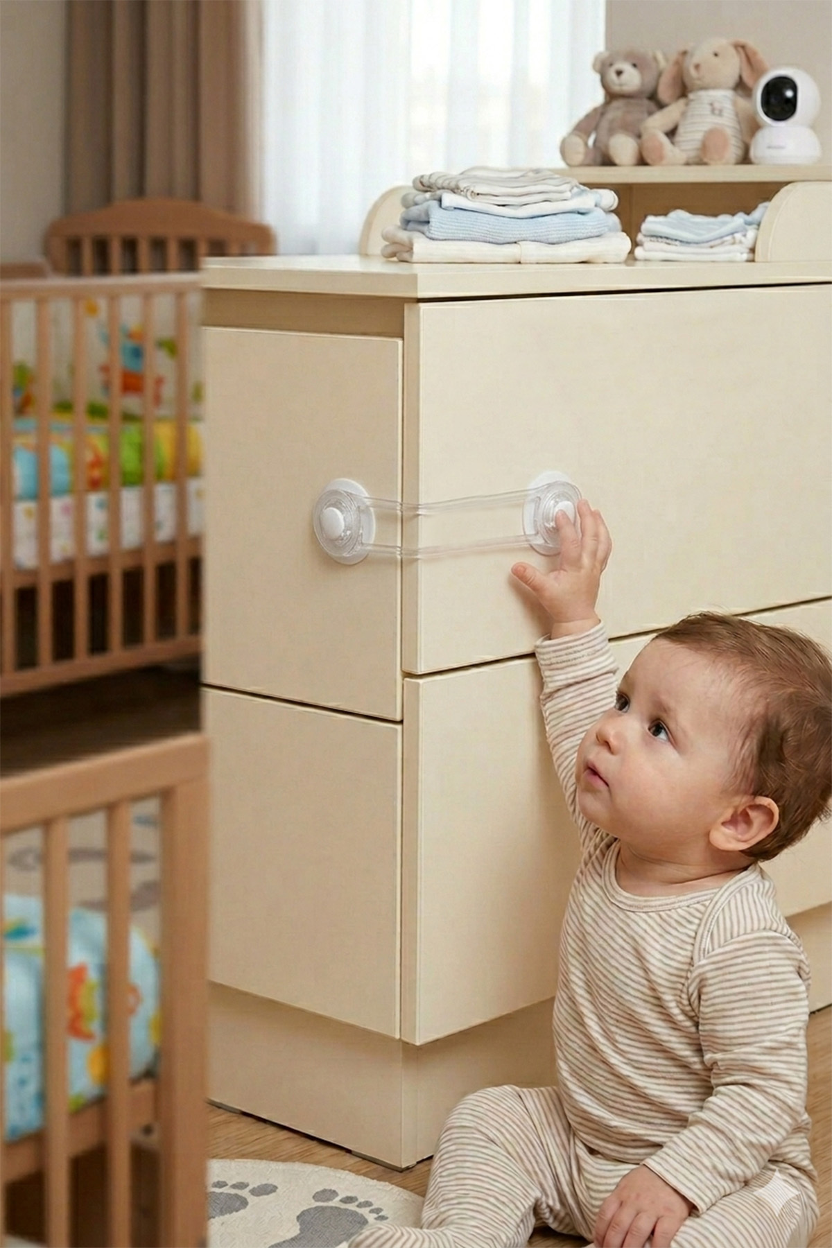 İdeal Baby 1 Adet Çok Amaçlı Çekmece Kilidi Güvenlik Emniyet Kilidi Dolap Fırın Buzdolabı Kilidi Evde Güvenlik fotoğrafı 2 (önizleme)