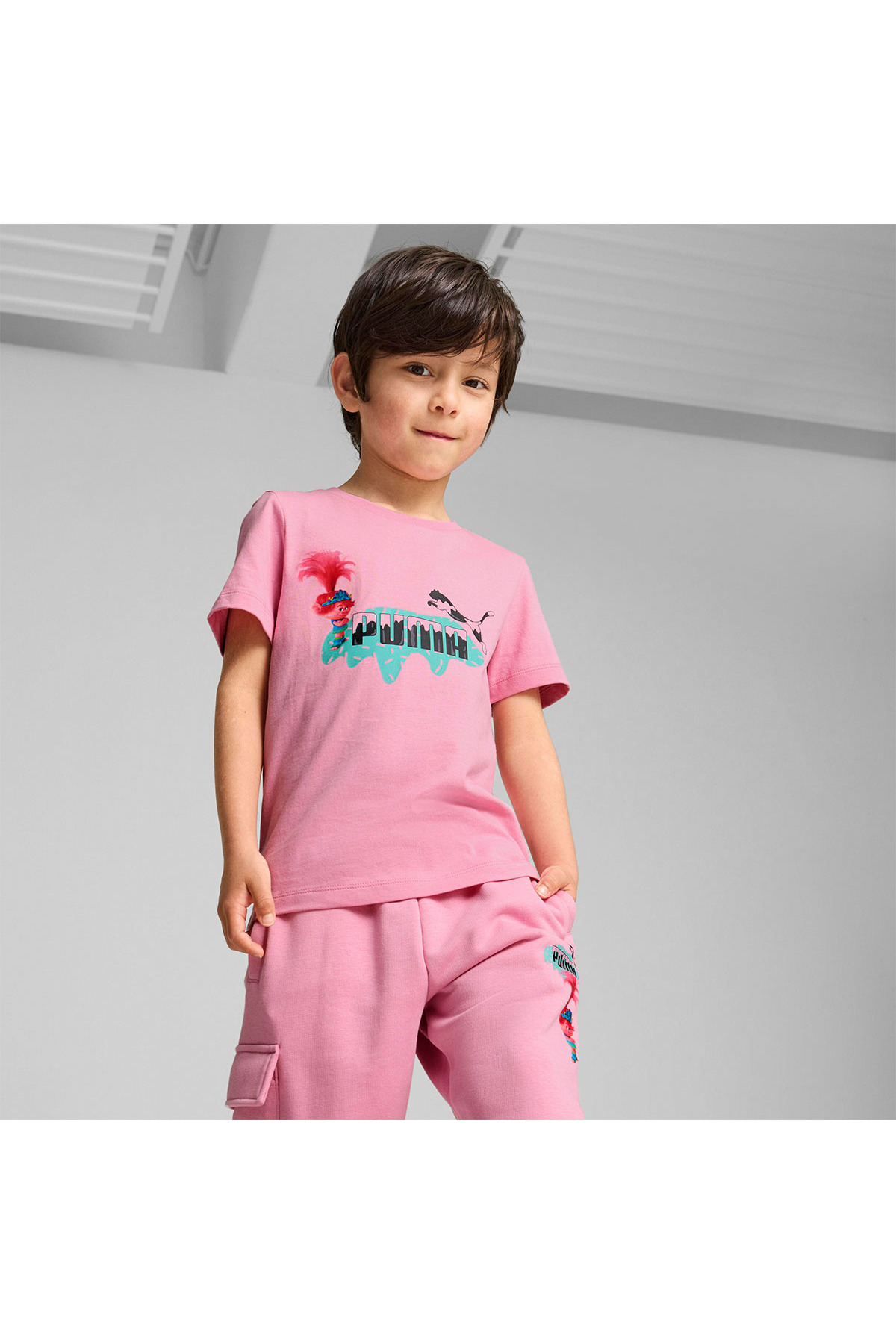 Palaye e Boom Boom Room Tシャツ Lサイズ Puma Desenli Pembe Kız Çocuk T-Shirt 62737648-PUMA X TROLLS Tee