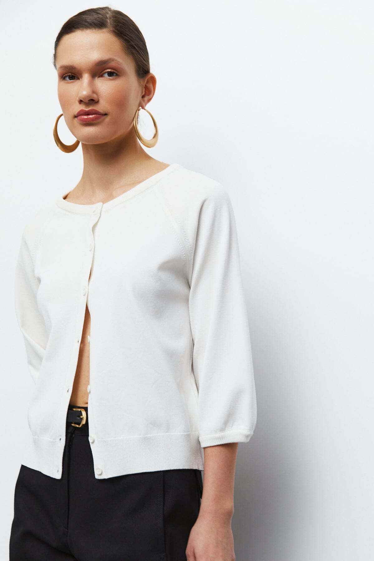 urban focus  Sıfır Yaka Triko Hırka