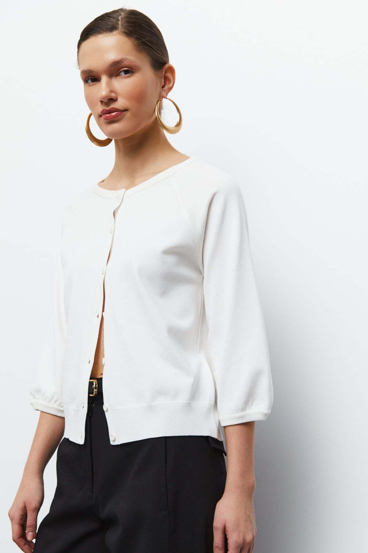 urban focus  Sıfır Yaka Triko Hırka - Görsel 6