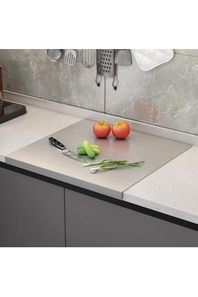 LUNNA ENDÜSTRİYEL PASLANMAZ ÇELİK KESME TAHTASI 304 KALİTE 30*40CM 1.5MM KOLA...