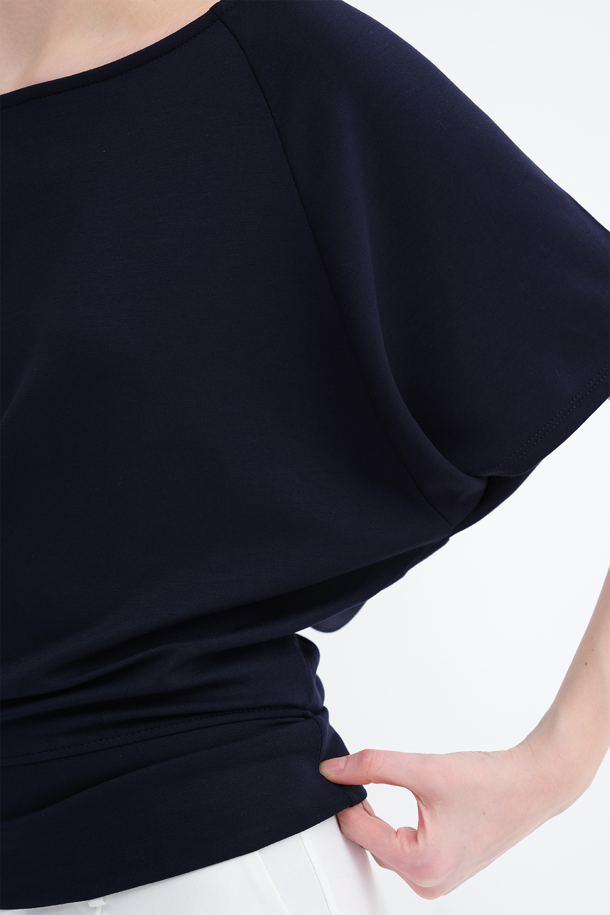 Addax  Kayık Yaka Basic T-shirt P4533 - Görsel 3